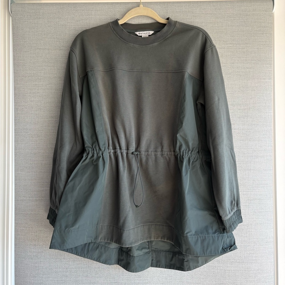Athleta Teal Green Drawstring Waist Pullover